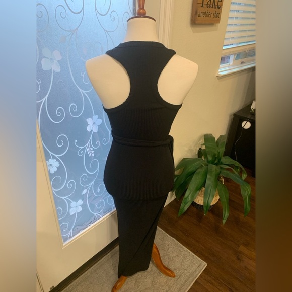 Bar III Black Halter Maxi Dress with Slit - Picture 3 of 4